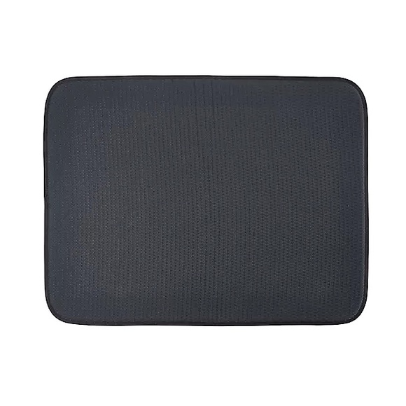 24”x17” Kitchen Dish Drying Mat - Black Non-slip Rubber Back - Picture 1 of 8
